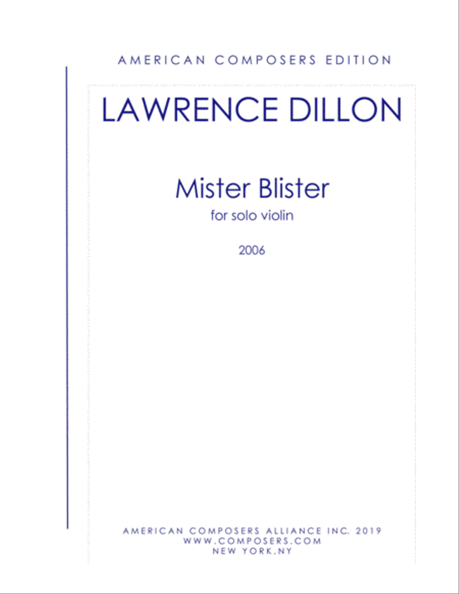 [Dillon] Mister Blister Violin Solo scores gallery preview page 1