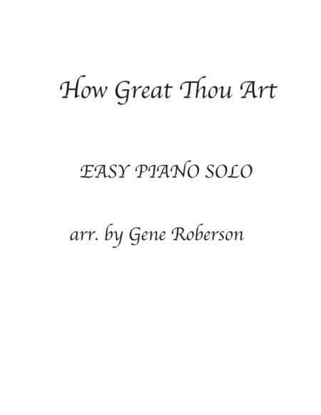 How Great Thou Art EASY PIANO image number null