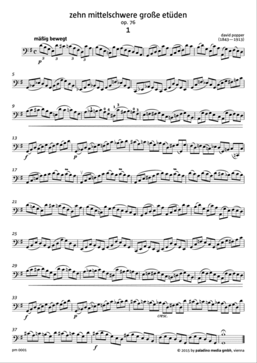 Ten Grand Etudes of Moderate Difficulty, Op. 76 Cello Solo scores gallery preview page 3