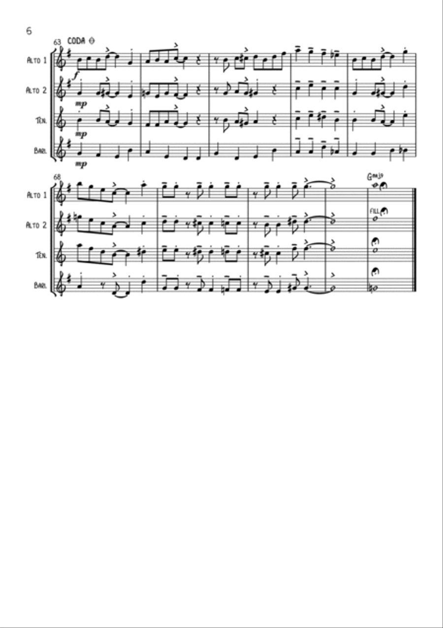 Line For Lyons Saxophone Quartet scores gallery preview page 6