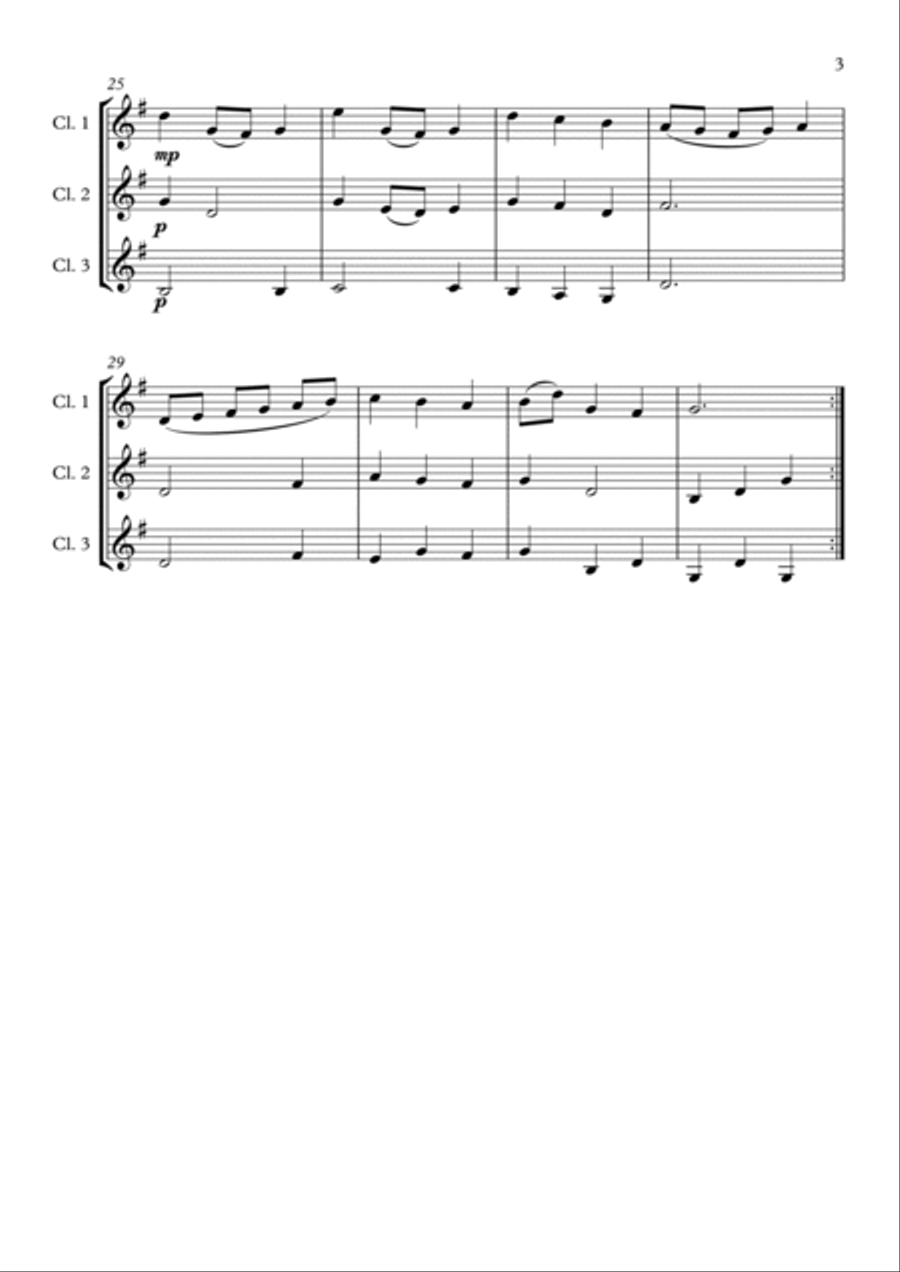Minuet in G major - BWV Anh 114 Woodwind Trio scores gallery preview page 3