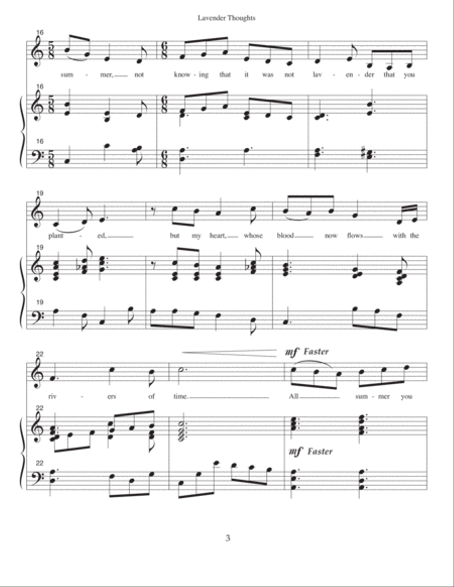Lavender Thoughts (D Dorian) Medium Voice scores gallery preview page 3