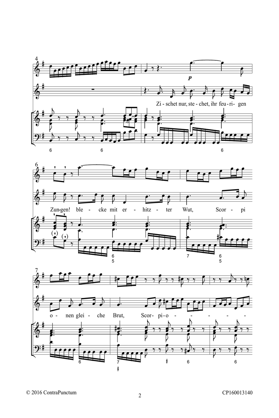 Harmonischer Gottesdienst TWV 1:1732 Zischet nur, stechet, ihr feurigen Zungen! Small Ensemble scores gallery preview page 6
