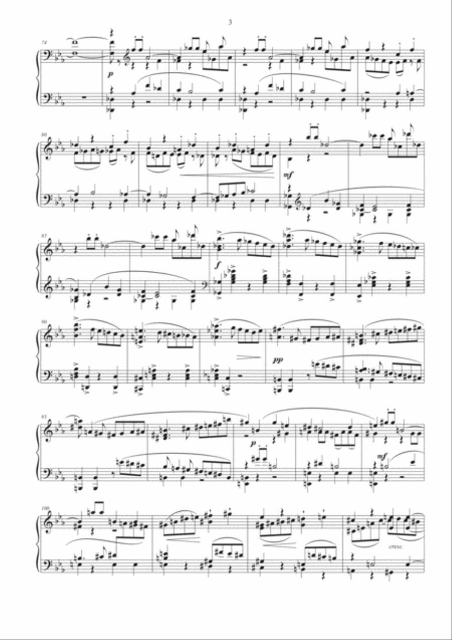 Symphony No. 4 in E flat major, 1st movement Piano Solo scores gallery preview page 3