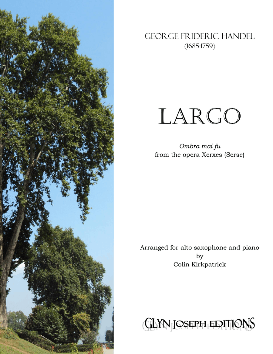 Handel: Largo (from Xerxes) for alto sax and piano Alto Saxophone scores gallery preview page 1