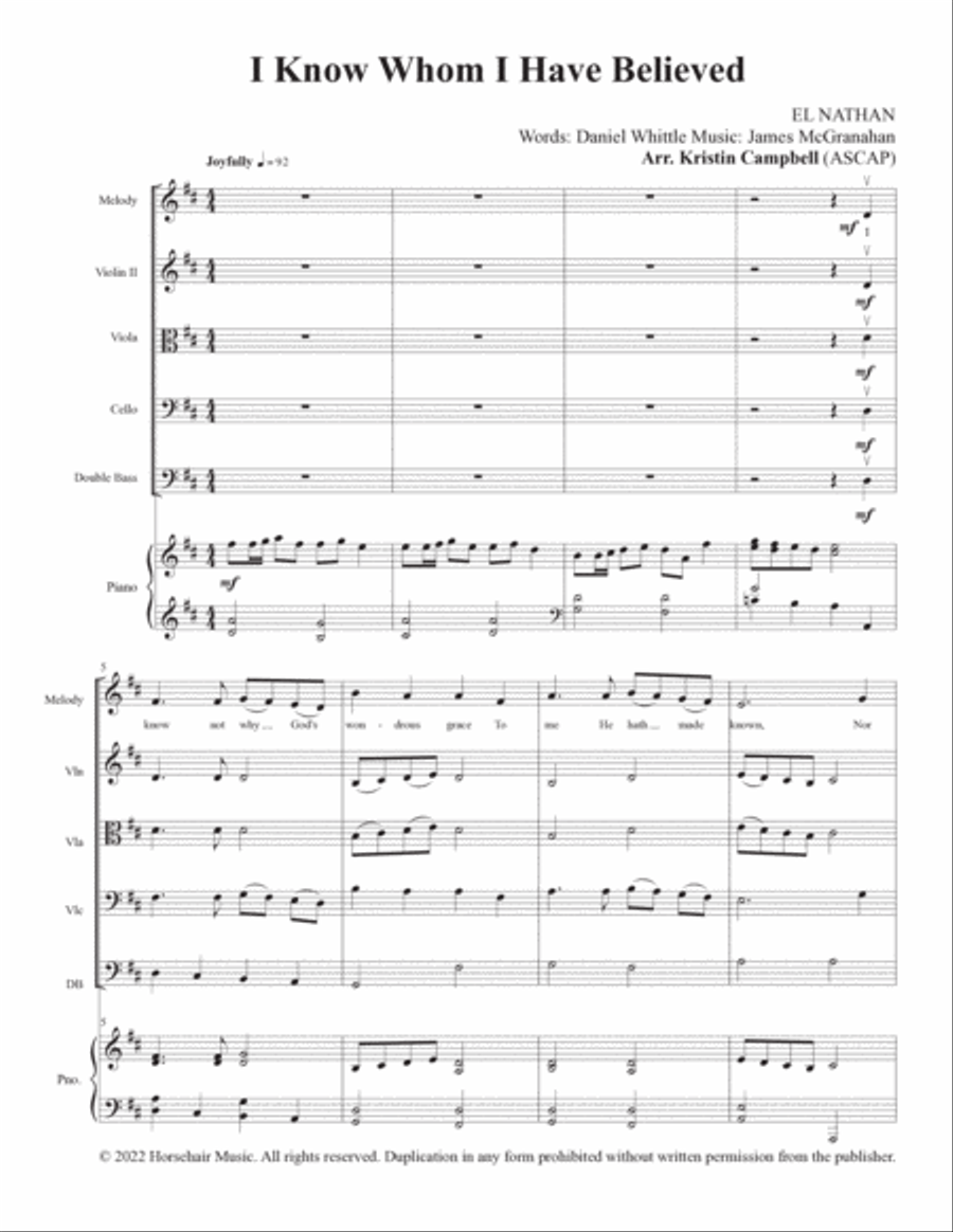 I Know Whom I Have Believed - Flex Orchestra Small Ensemble scores gallery preview page 3
