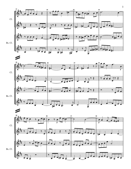 Fugue No. 5 in D Major (WTC Book 2) for Clarinet Quartet image number null