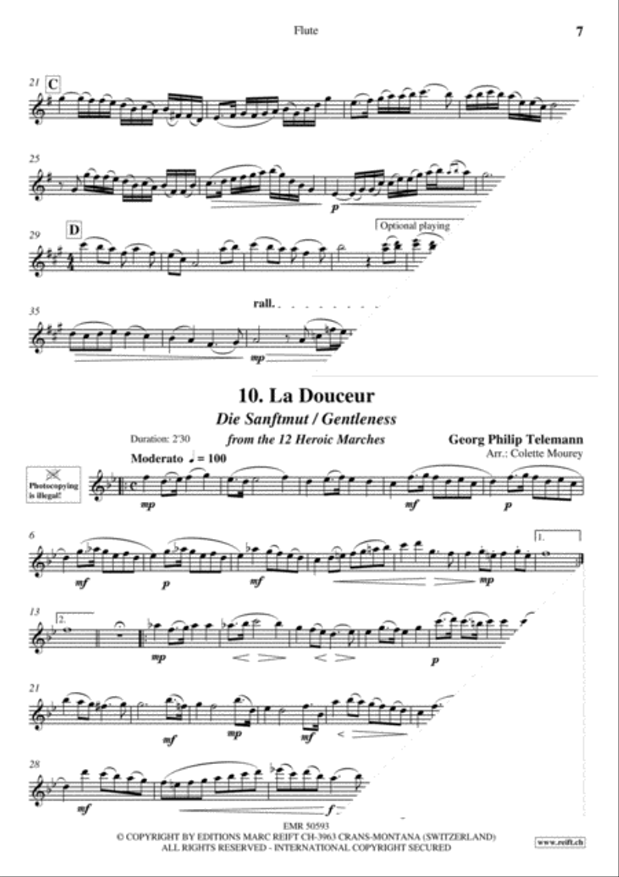 20 Slow Melodies Volume 1 Flute Solo scores gallery preview page 9