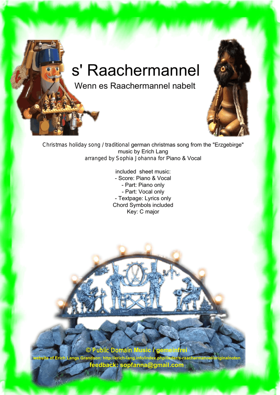 s'Raachermannel - German Christmas Goldie - Klavier / piano & Gesang / vocal + chord symbols Piano, Vocal scores gallery preview page 1