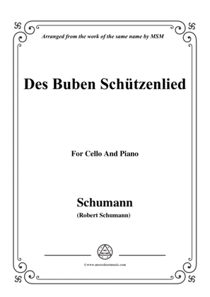Book cover for Schumann-Des Buben Schützenlied,Op.79,No.26,for Cello and Piano