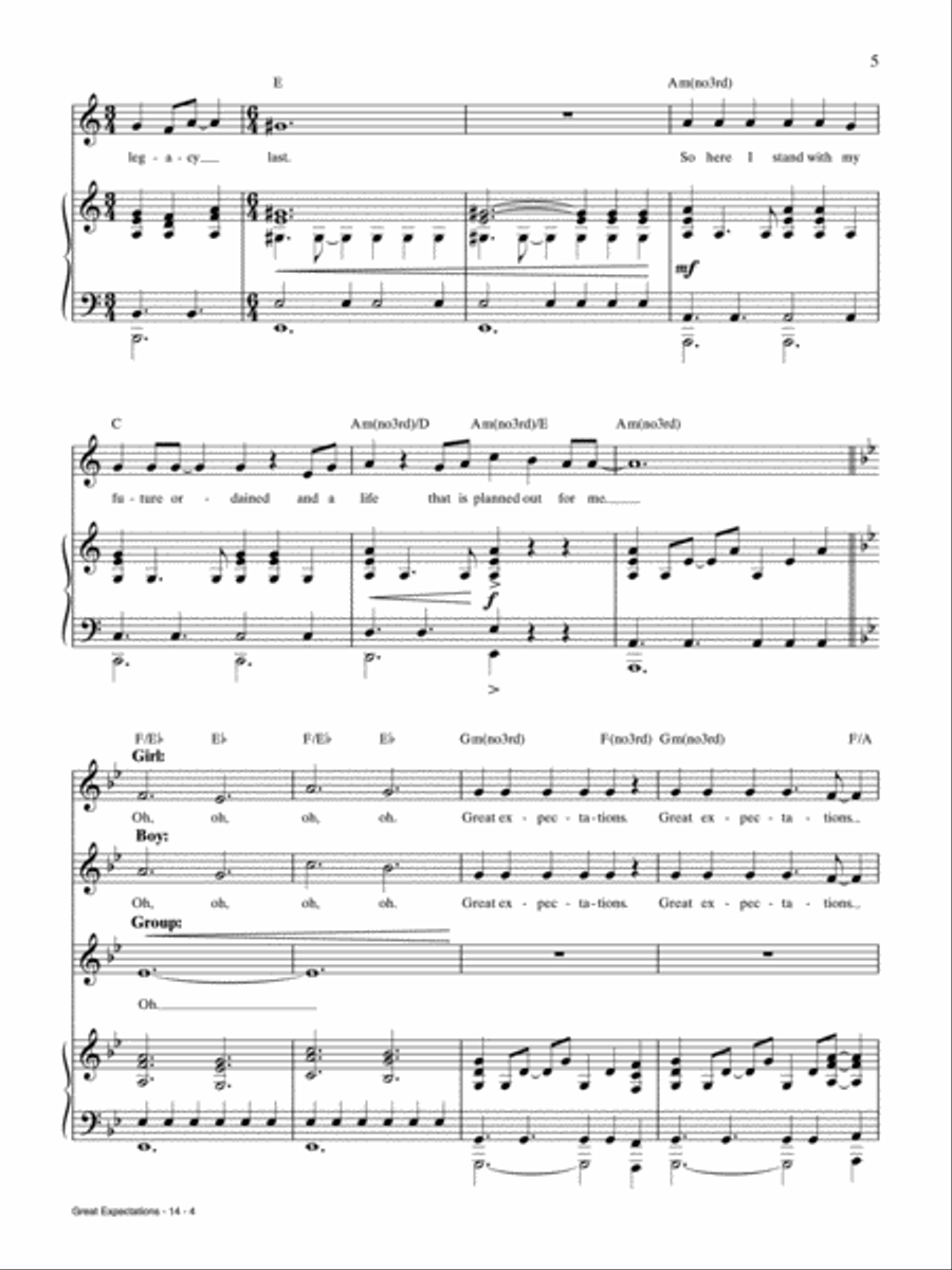 Great Expectations Piano, Vocal, Guitar scores gallery preview page 4