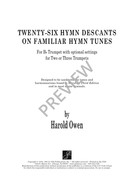Twenty-Six Hymn Descants on Familiar Hymn-Tunes