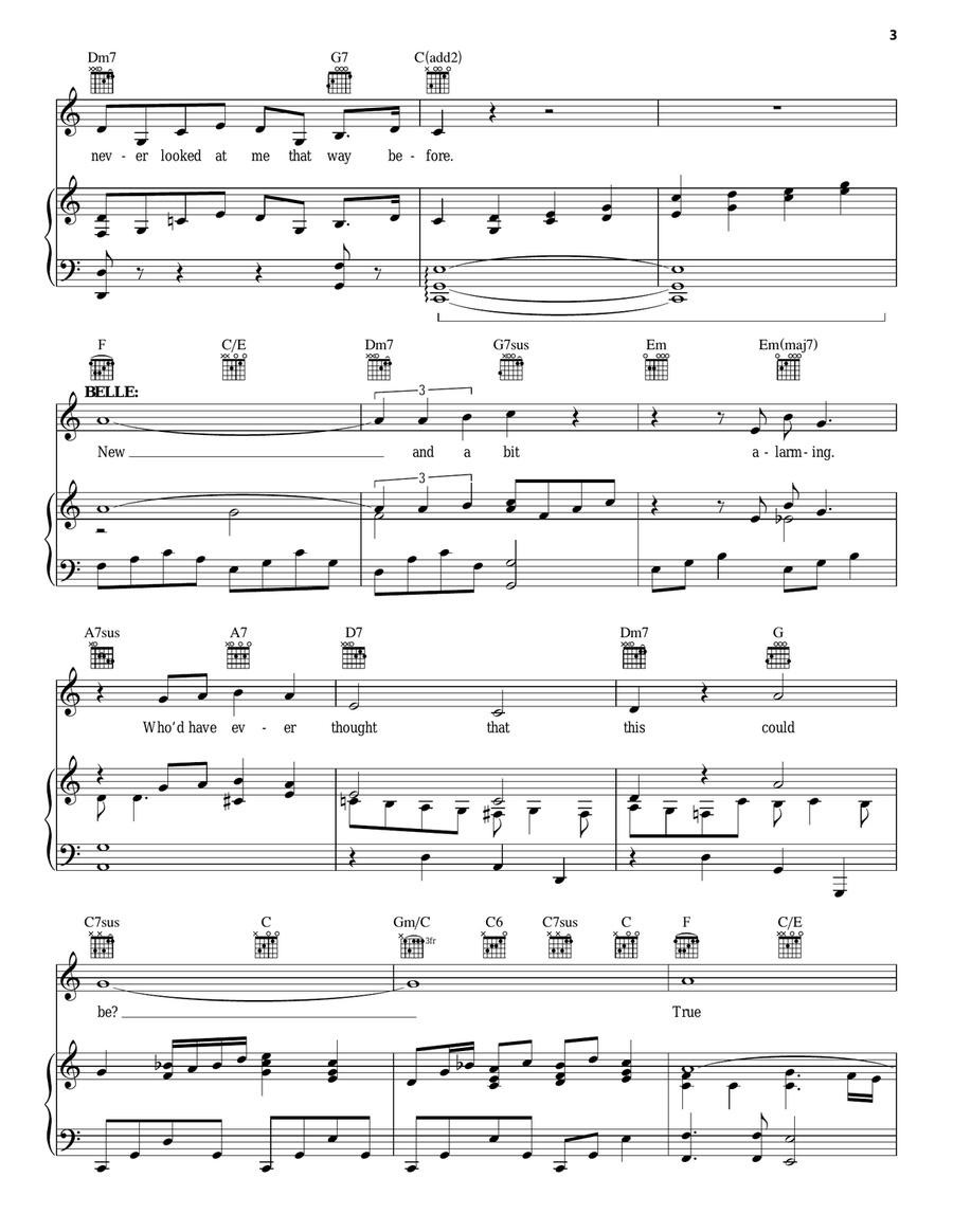 Something There (from Beauty And The Beast) (2017) Piano, Vocal, Guitar scores gallery preview page 3