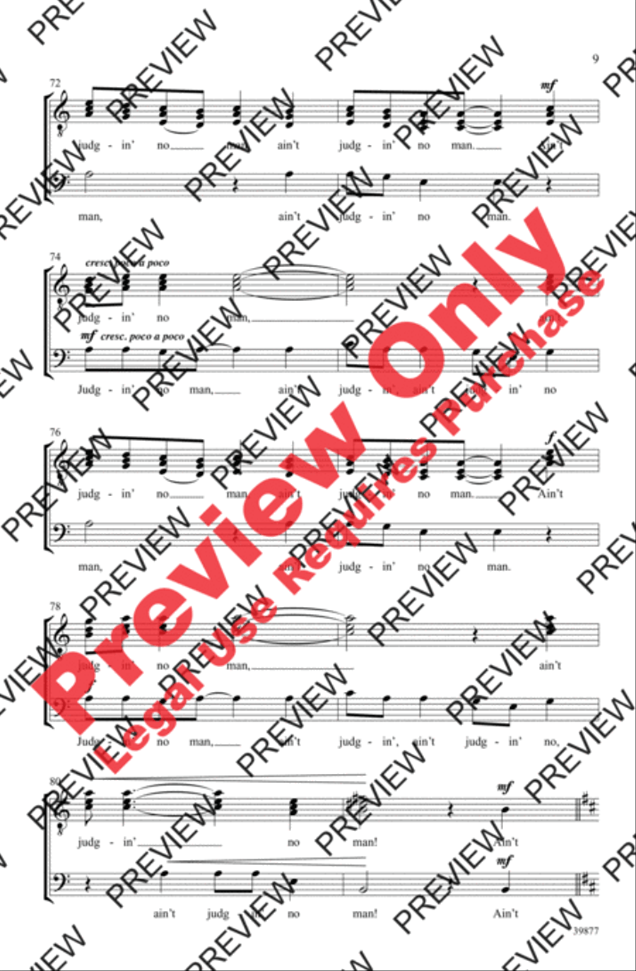 Ain't Judgin' No Man Men's Choir scores gallery preview page 8