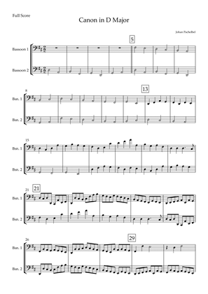 Canon in D Major (Johann Pachelbel) for Bassoon Duo