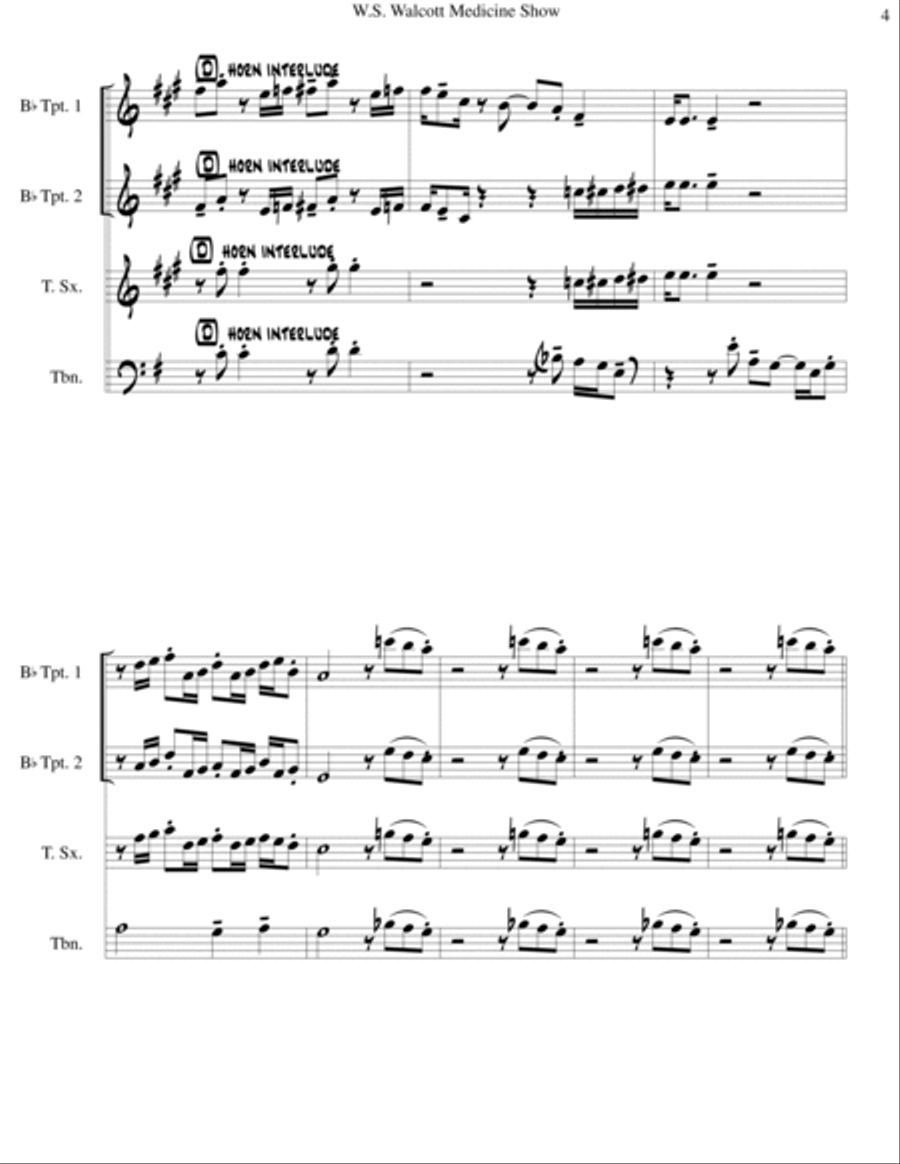 W.s. Walcott Medicine Show Tenor Saxophone scores gallery preview page 5