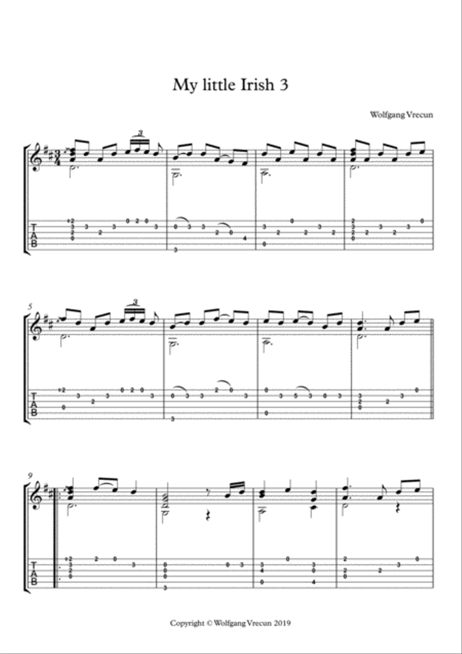 My little Irish 3 Classical Guitar scores gallery preview page 2