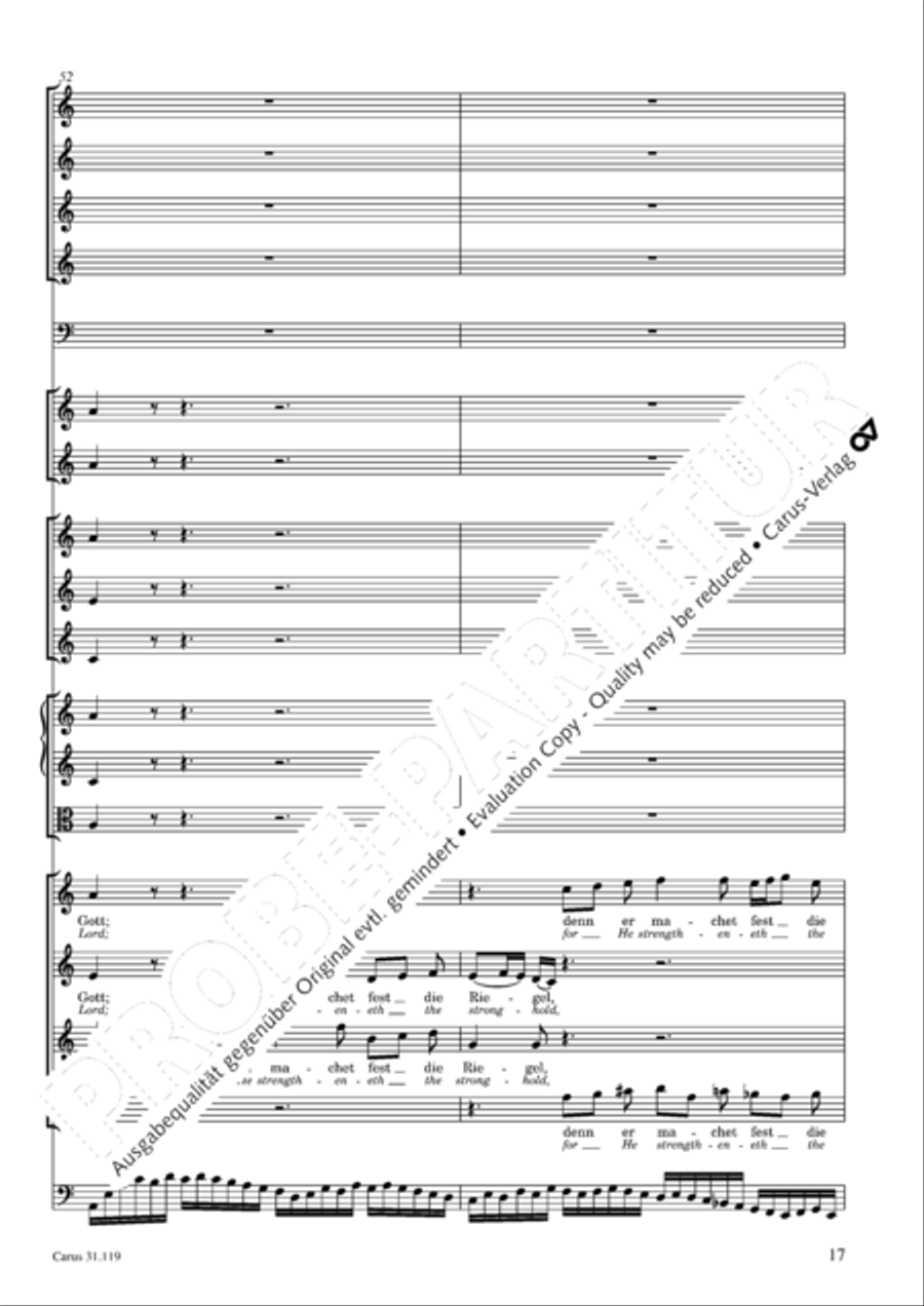 Praise the Lord, O Jerusalem (Preise, Jerusalem, den Herrn) 4-Part scores gallery preview page 18