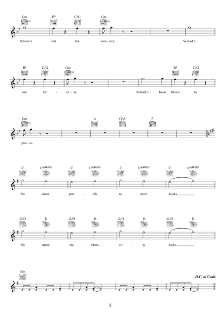 School's Out Piano scores gallery preview page 2