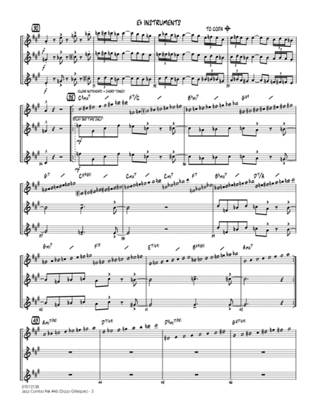 Jazz Combo Pak #46 (Dizzy Gillespie) (arr. Mark Taylor) - Eb Instruments