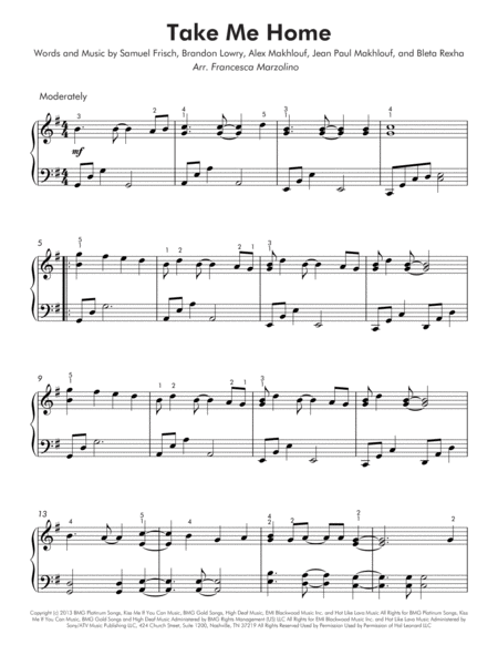 Take Me Home (Easy Piano) image number null