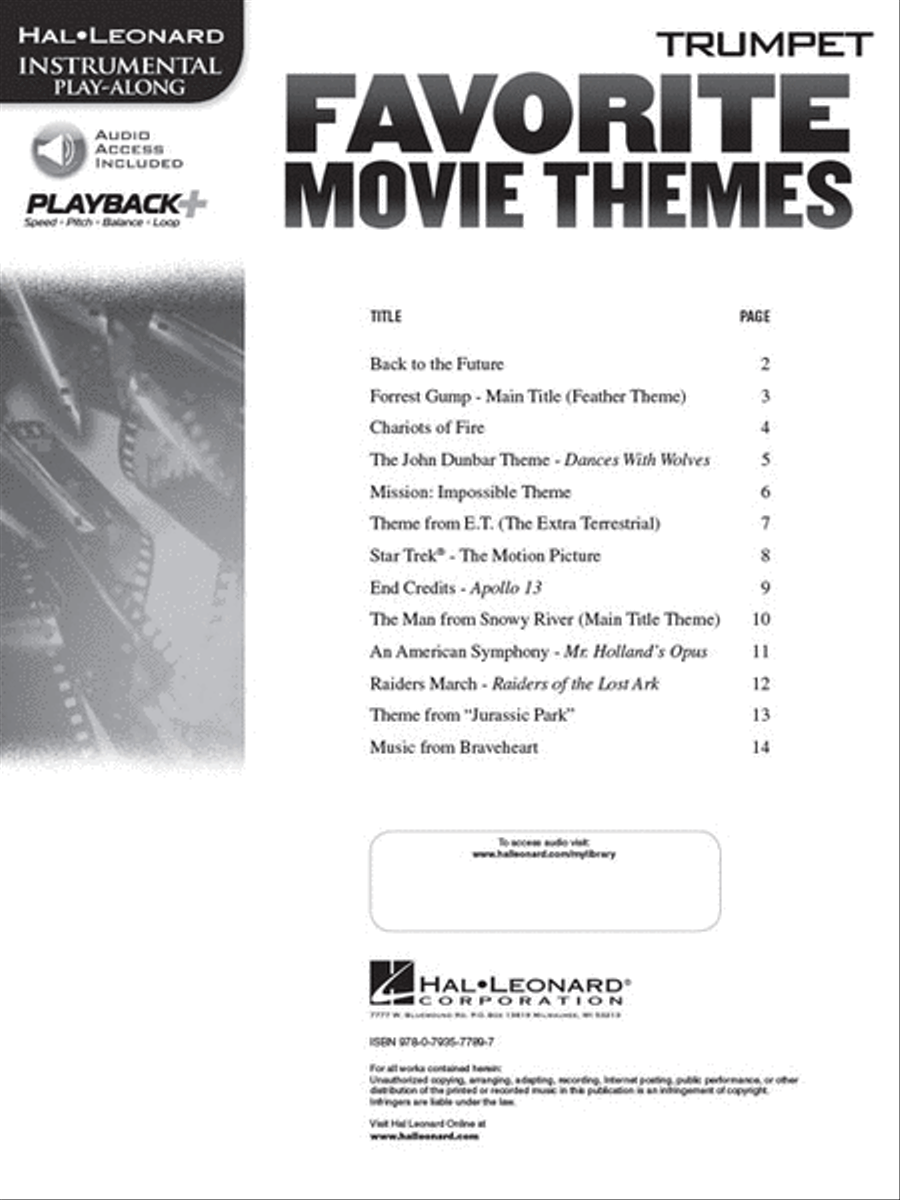 Favorite Movie Themes Trumpet Solo scores gallery preview page 2