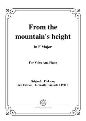 Bantock-Folksong,From the mountain's height(Hoch vom Dachstein),in F Major,for Voice and Piano