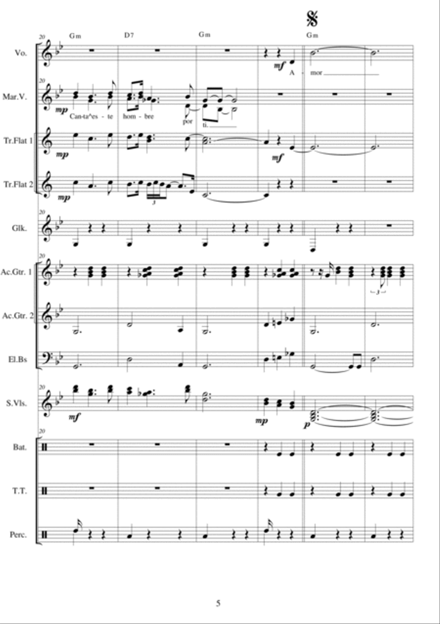 Amor - Serenata Mariachi - Vals Full Orchestra scores gallery preview page 5