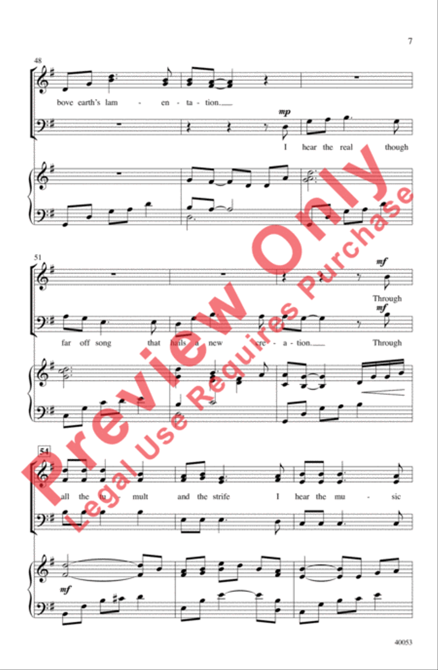 How Can I Keep from Singing? 3-Part scores gallery preview page 7