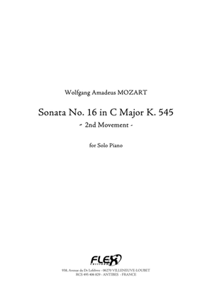 Book cover for Sonata No. 16 in C Major K. 545 - Movement 2
