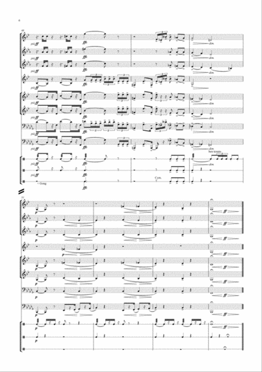 Grieg: Sørgemarj for Rikard Nordraak | Funeral March for Rikard Nordraak (Griegs own transcription Small Ensemble scores gallery preview page 6