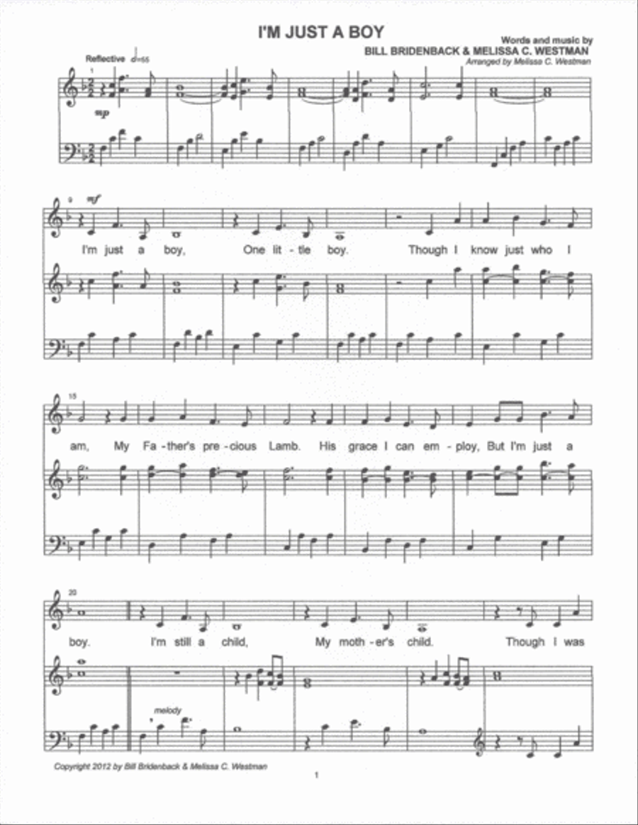 I'm Just A Boy Voice scores gallery preview page 1
