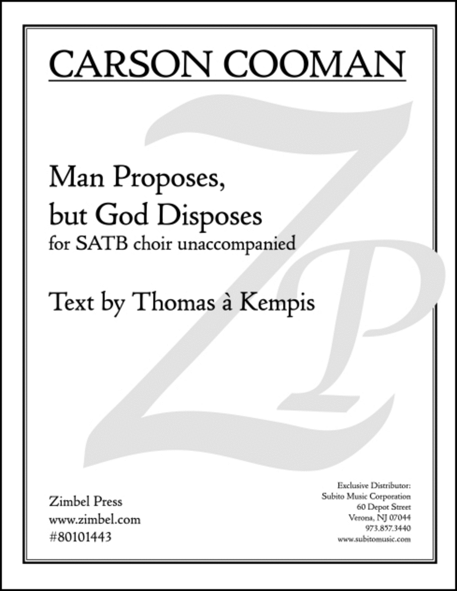 Man Proposes, but God Disposes 4-Part scores gallery preview page 1