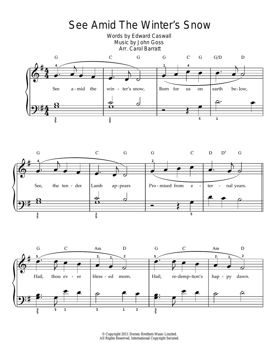 See Amid The Winter's Snow Piano, Vocal scores gallery preview page 1