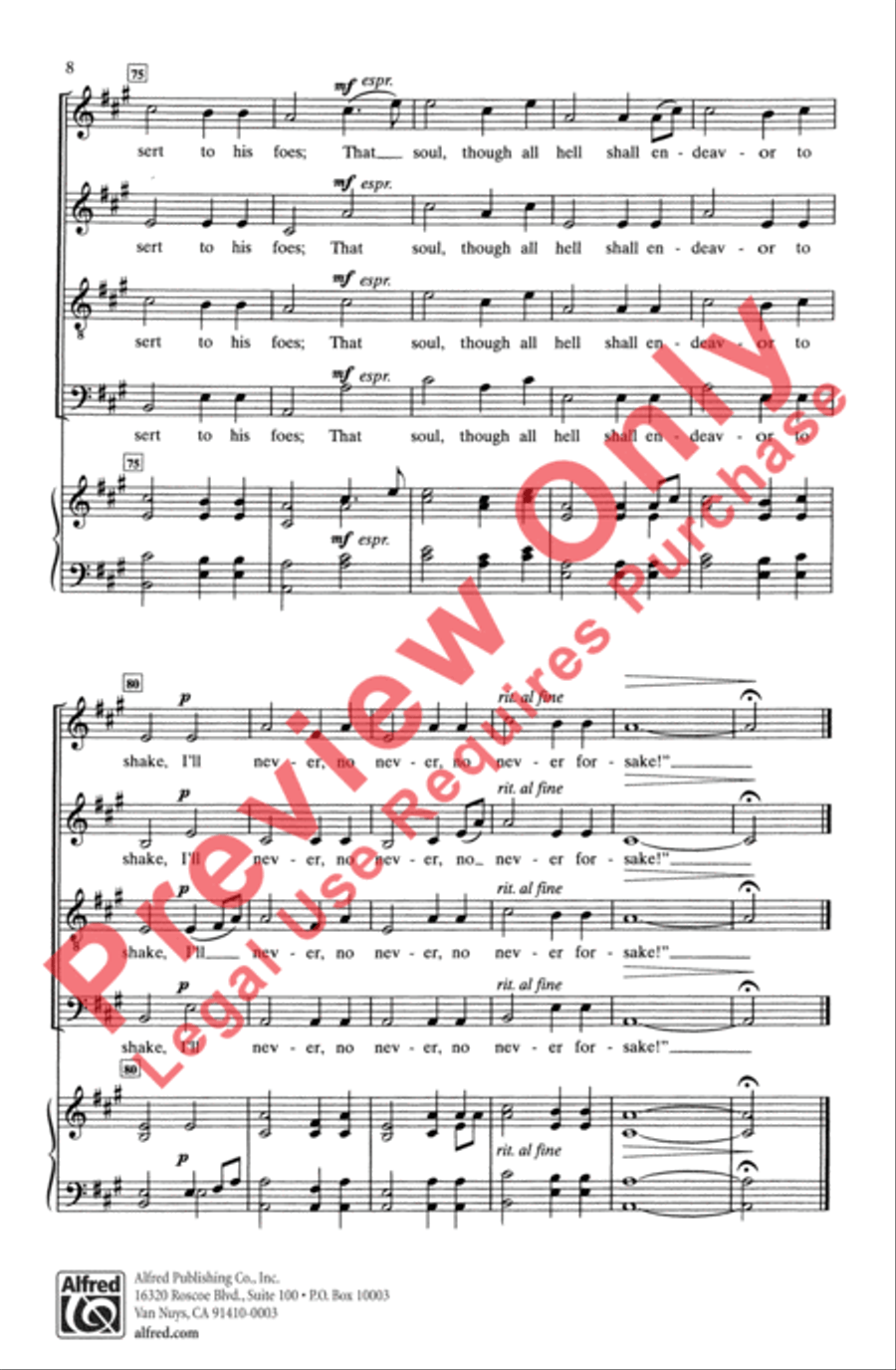 How Firm a Foundation 4-Part scores gallery preview page 8