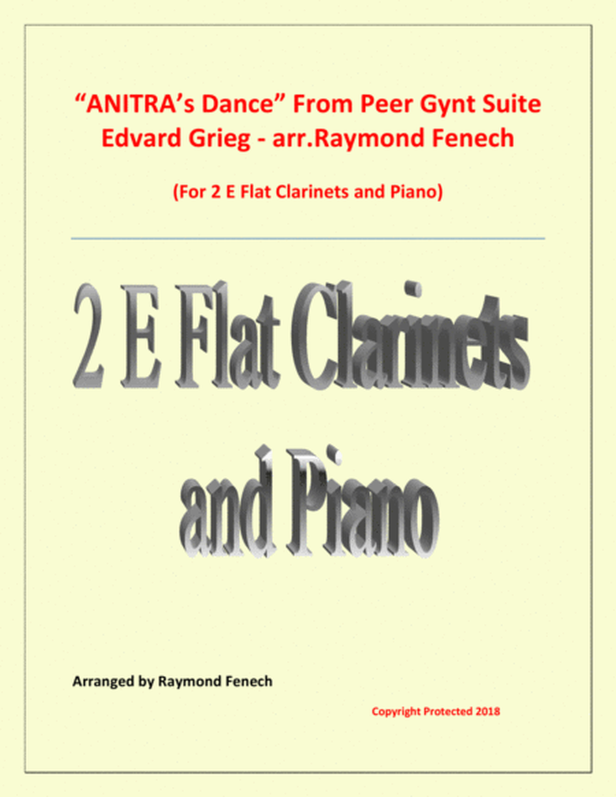 Anitra's Dance - From Peer Gynt - 2 E Flat Clarinets and Piano image number null