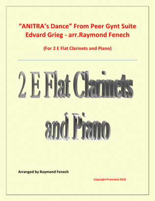 Anitra's Dance - From Peer Gynt - 2 E Flat Clarinets and Piano