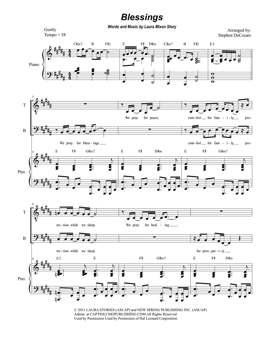 Blessings Blessings Tenor Voice scores gallery preview page 1