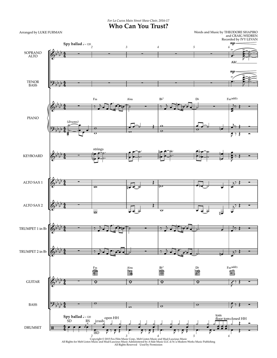 Who Can You Trust Large Ensemble scores gallery preview page 1