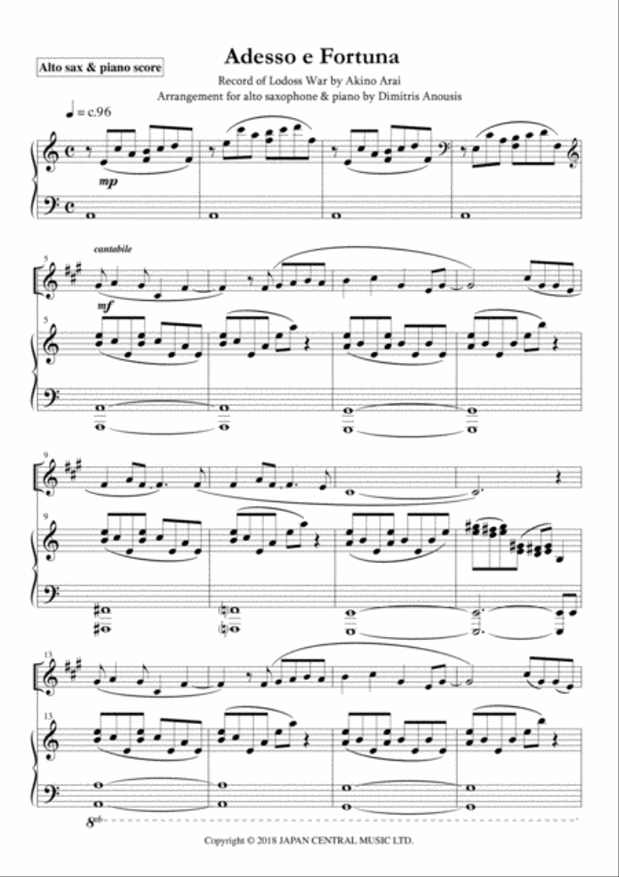 Adesso E Fortuna Alto Saxophone scores gallery preview page 5