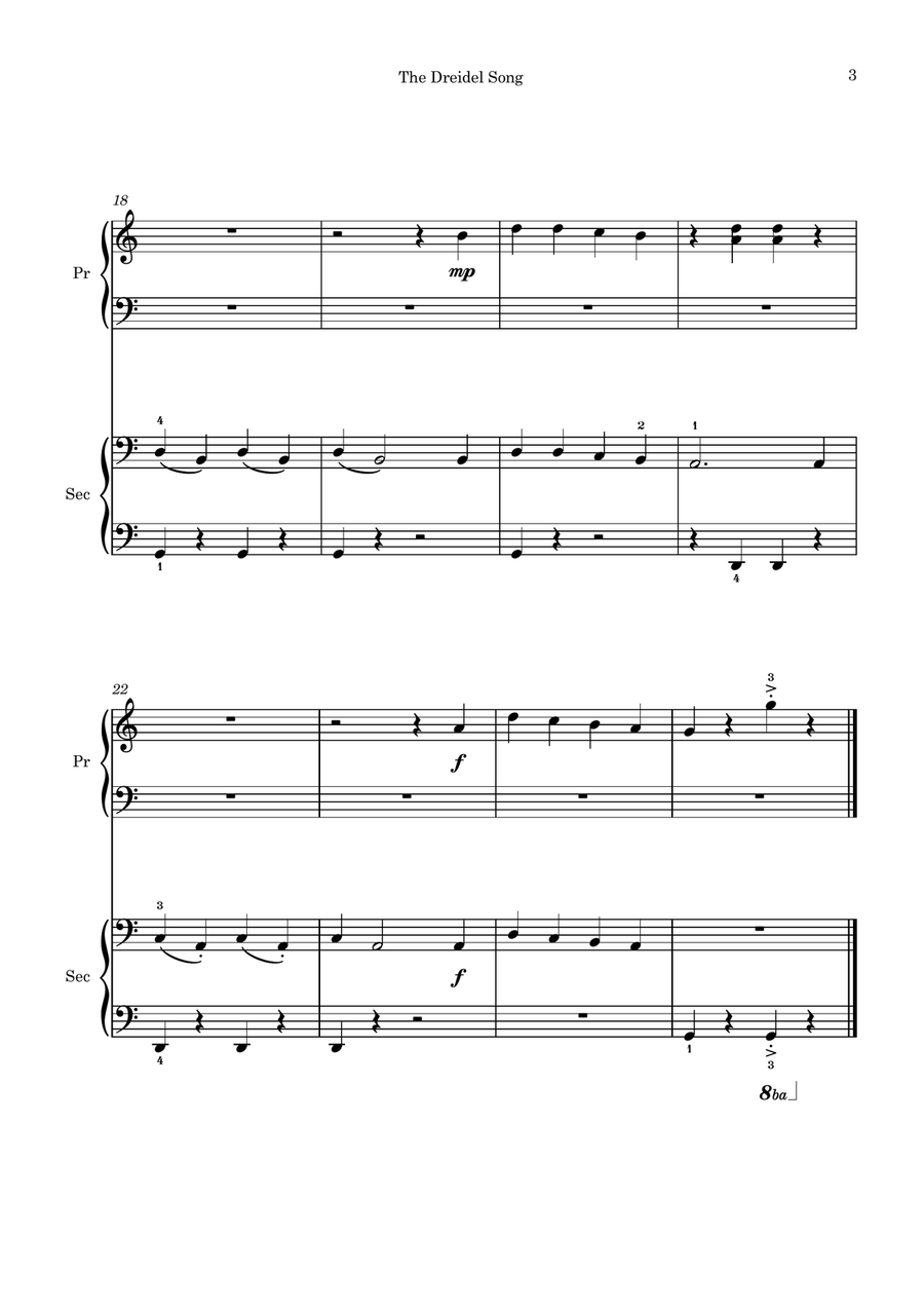 The Dreidel Song (Easy Piano Duet) Piano Method scores gallery preview page 3