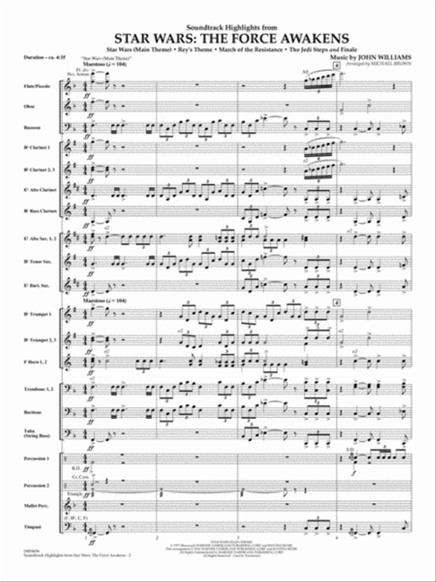 Soundtrack Highlights from Star Wars: The Force Awakens Concert Band scores gallery preview page 3