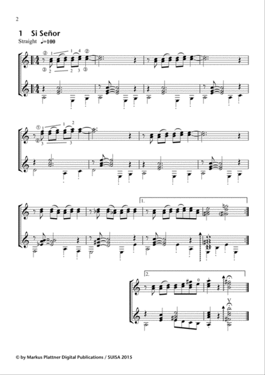 Dynamic Duets for 2 (fingerstyle) Guitars Fingerpicking Guitar scores gallery preview page 4