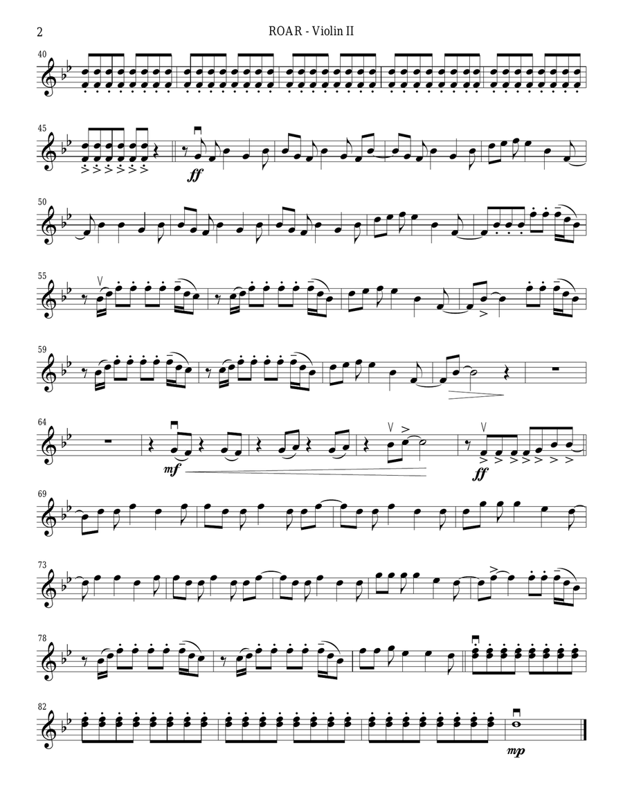 Roar Roar String Quartet scores gallery preview page 4
