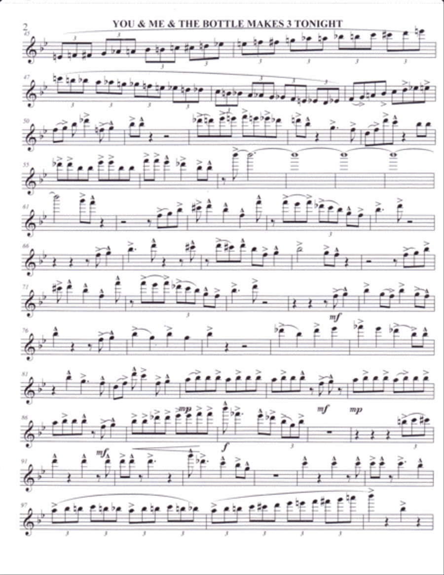 You & Me & The Bottle Makes 3 Tonight (baby) Flute Solo scores gallery preview page 3