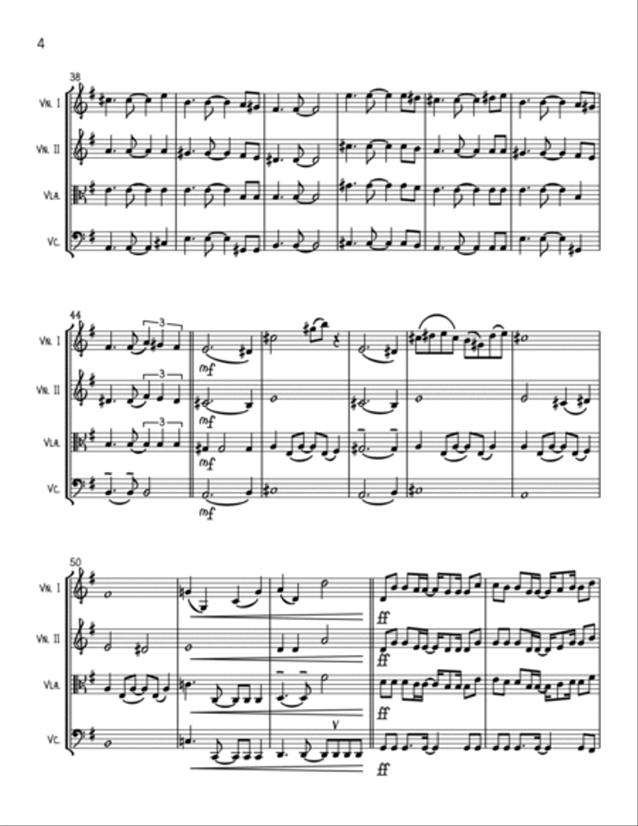 Baba Yetu String Quartet scores gallery preview page 4