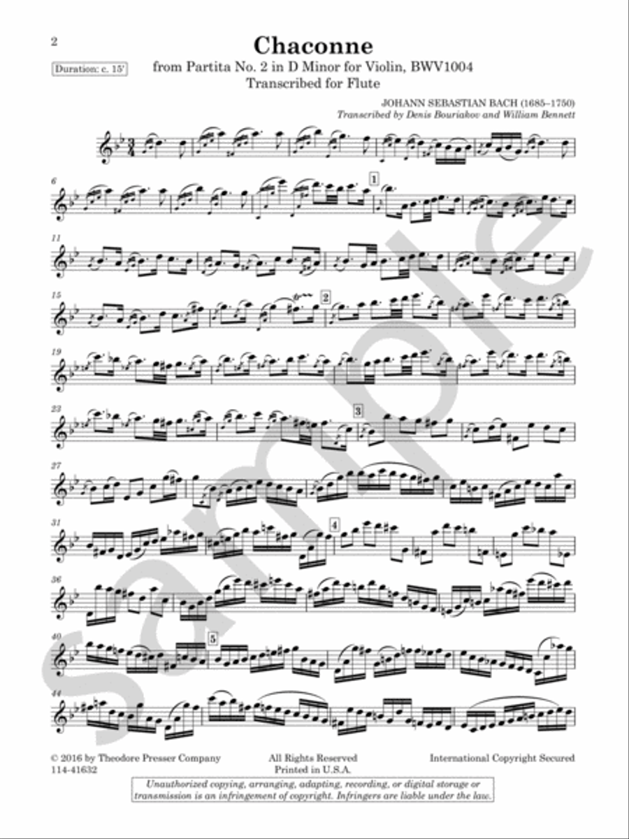 Chaconne From Partita No. 2 in D minor (Originally For Violin, BWV 1004) Chamber Music scores gallery preview page 3