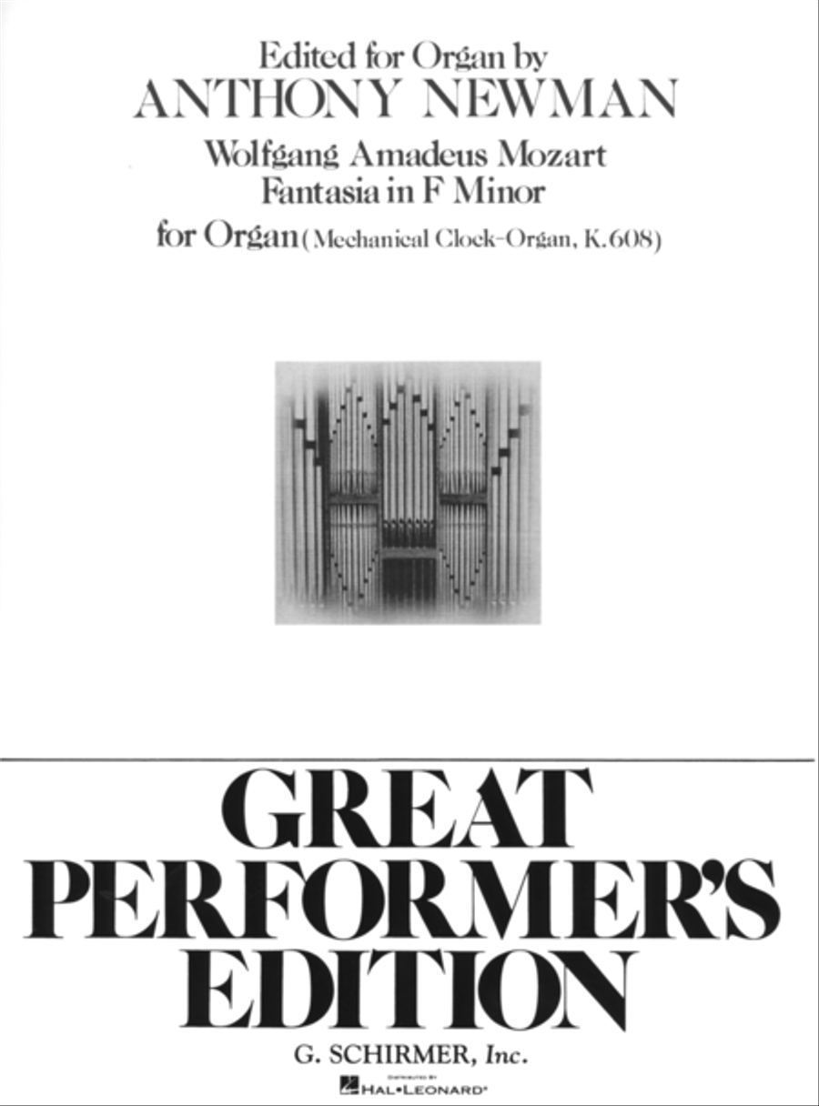 Fantasia in F Minor, K.608 (Great Performer's Edition) Organ scores gallery preview page 1