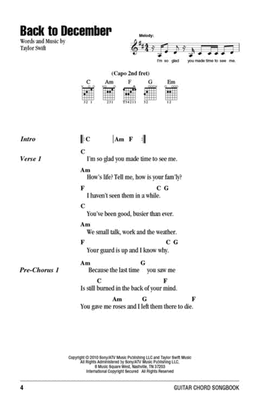 Taylor Swift - Guitar Chord Songbook