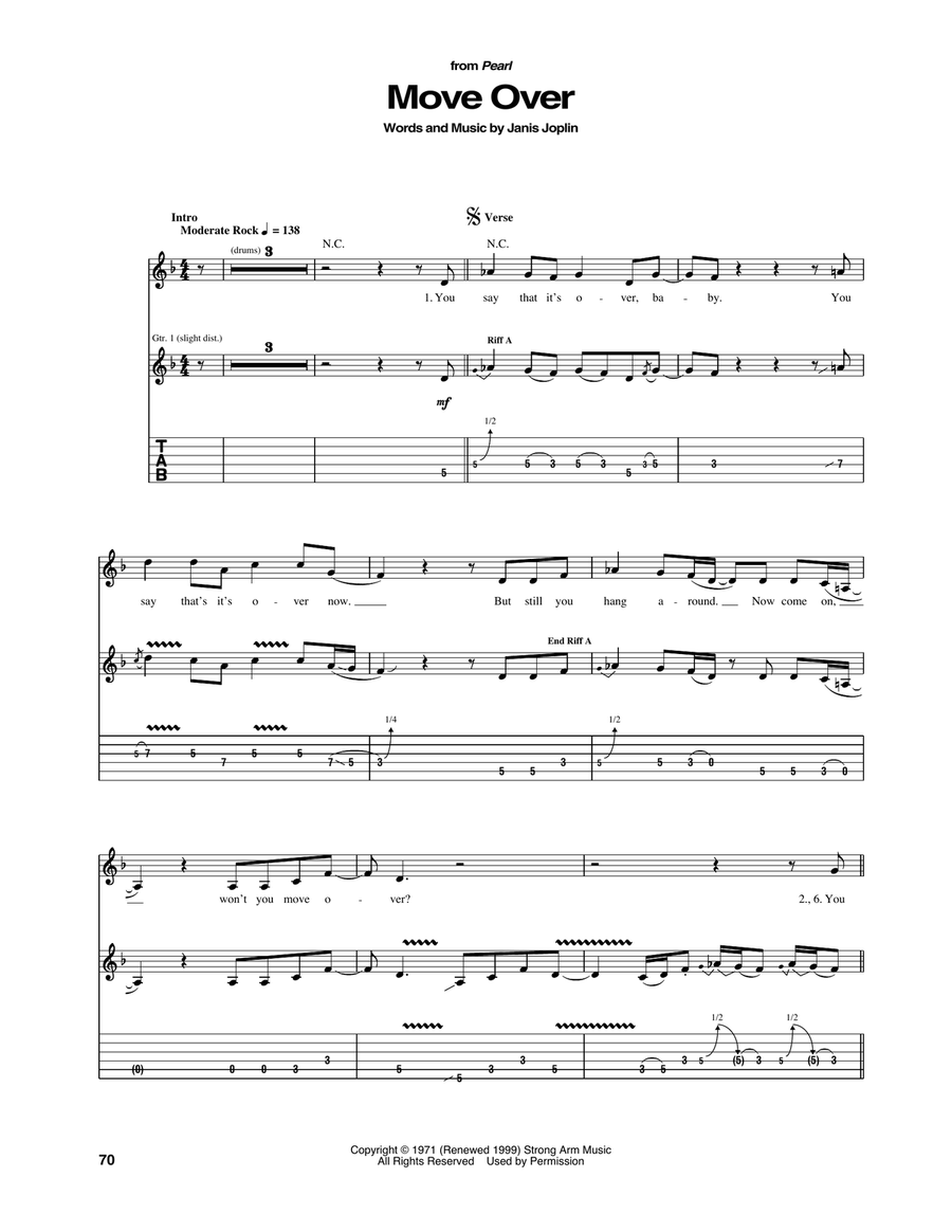 Move Over Acoustic Guitar scores gallery preview page 1